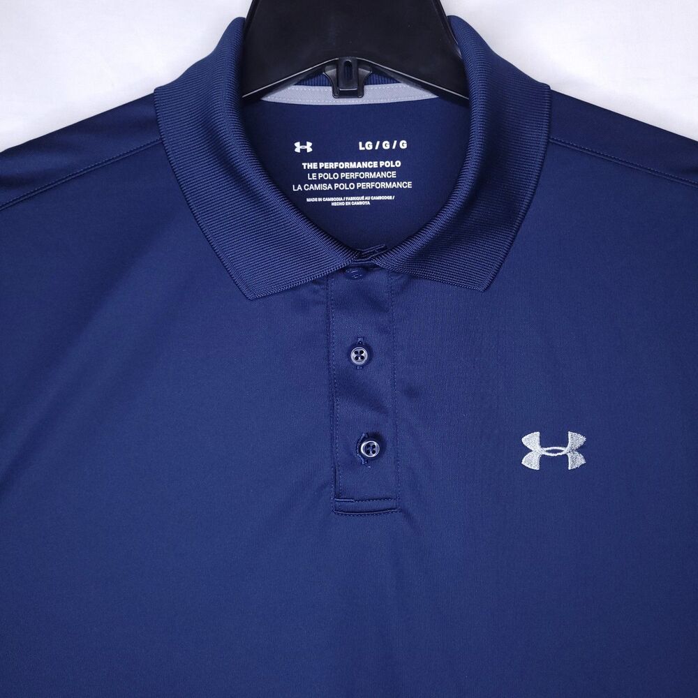 Under Armour Performance Polo Mens Large Navy Golf